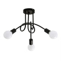 Industrial 3 Way Chandelier,Semi-Flush Mount E27 Base Metal Caged 3 Lights Ceiling Light Fixture (Bulbs not Included)