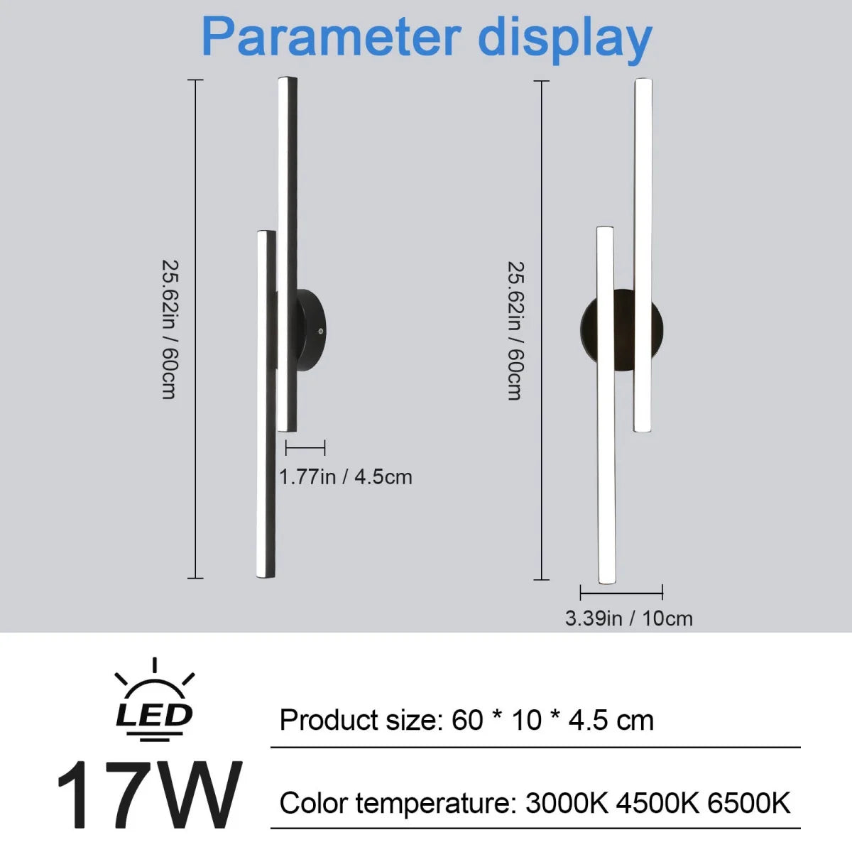 Dimmable LED Ceiling Light,17W 1530LM Modern Ceiling Lamp Dimmable 3 Colour Temperatures,60cm Simple Lines LED Wall Light For Bedroom
