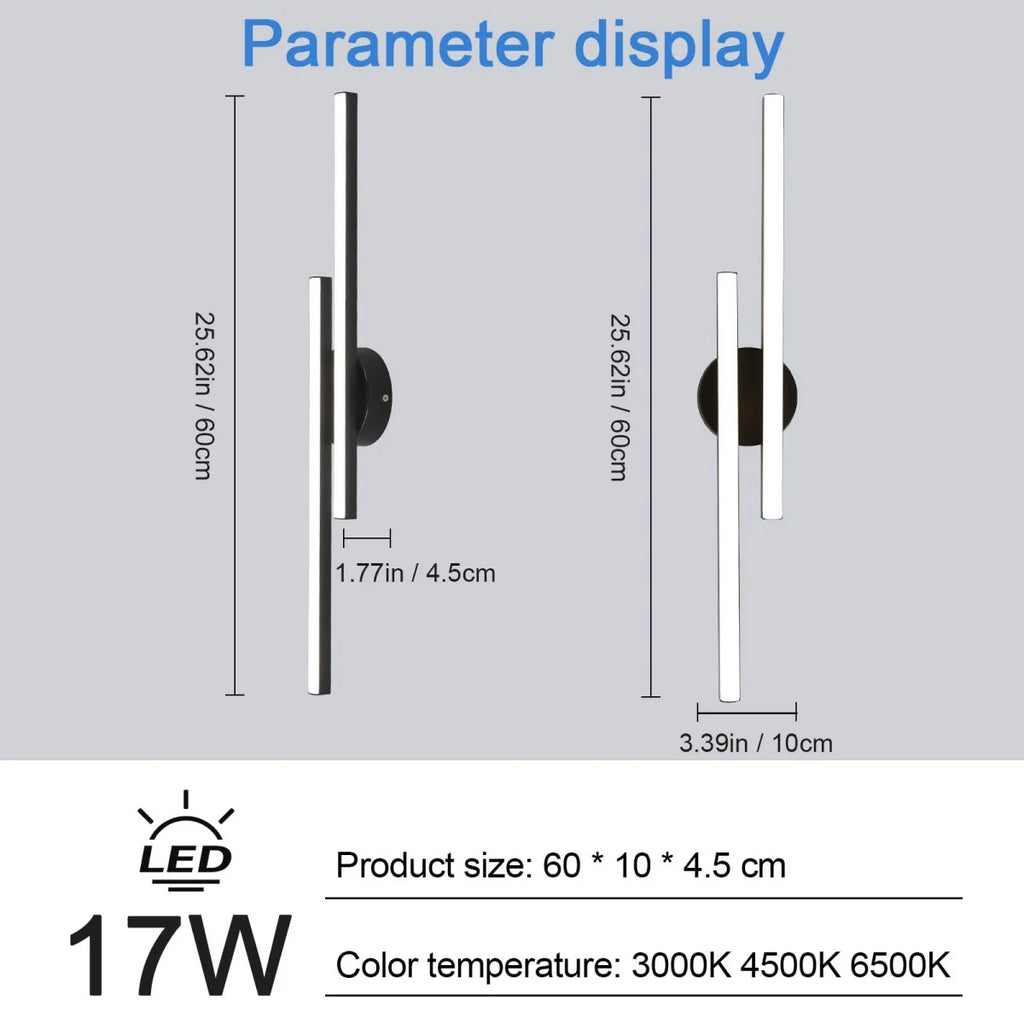 LED Ceiling Light,17W 1530LM Modern Ceiling Lamp Dimmable 3 Colour Temperatures,60cm Simple Lines LED Wall Light For Bedroom