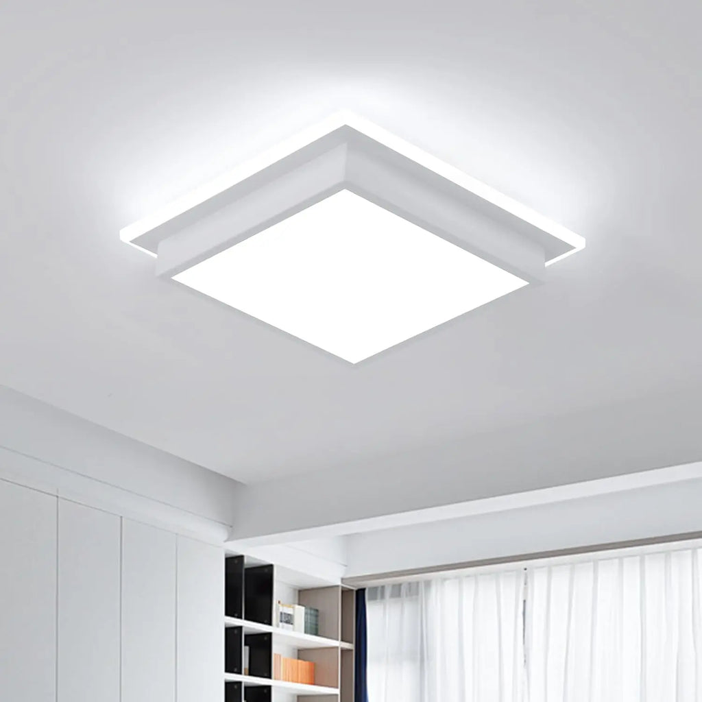 Modern LED Ceiling Light,20W 1800LM Acrylic Square LED Ceiling Lamp,Simple White Light Fittings Ceilings for Hallway,Cool White 6500K