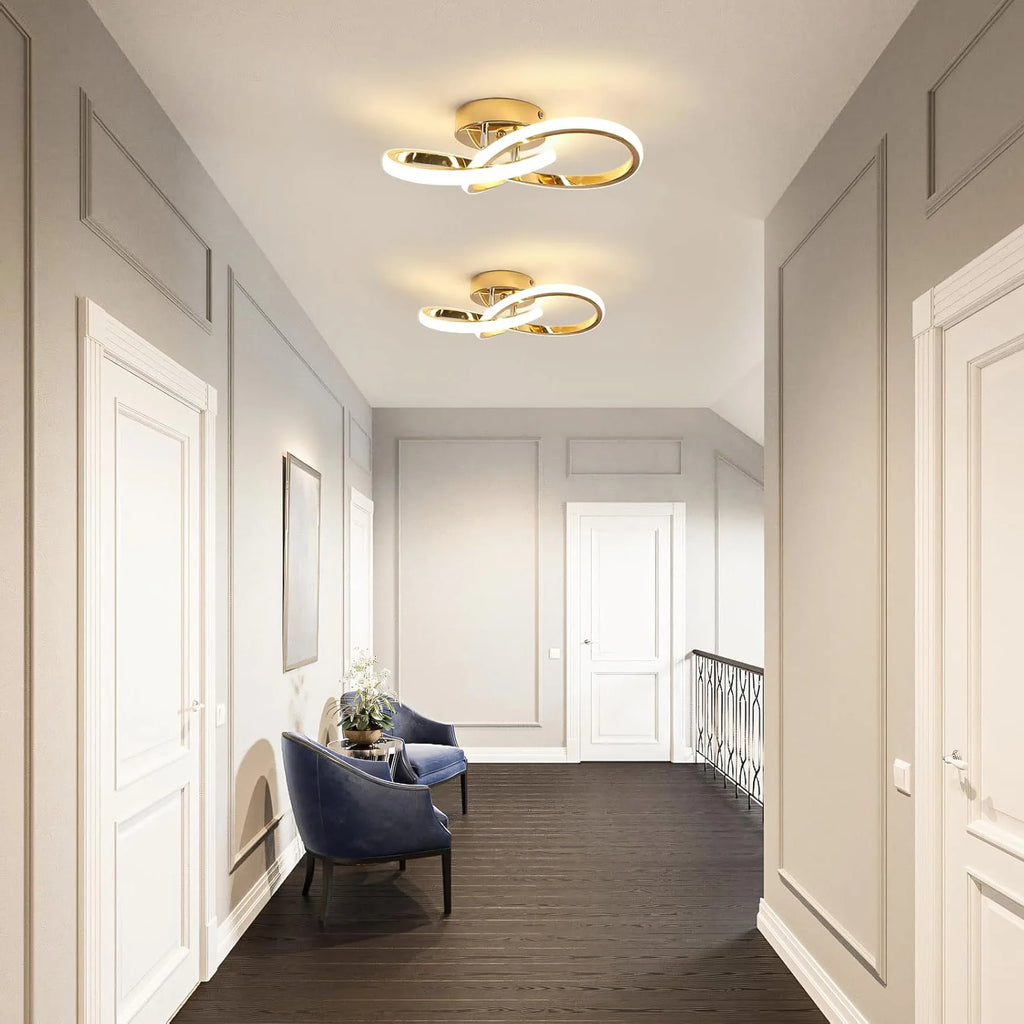 30W Flower Shape LED Ceiling Lights,Gold Modern LED Ceiling Lamp For Living Room,Bedroom,Office,Natural Light 4500K
