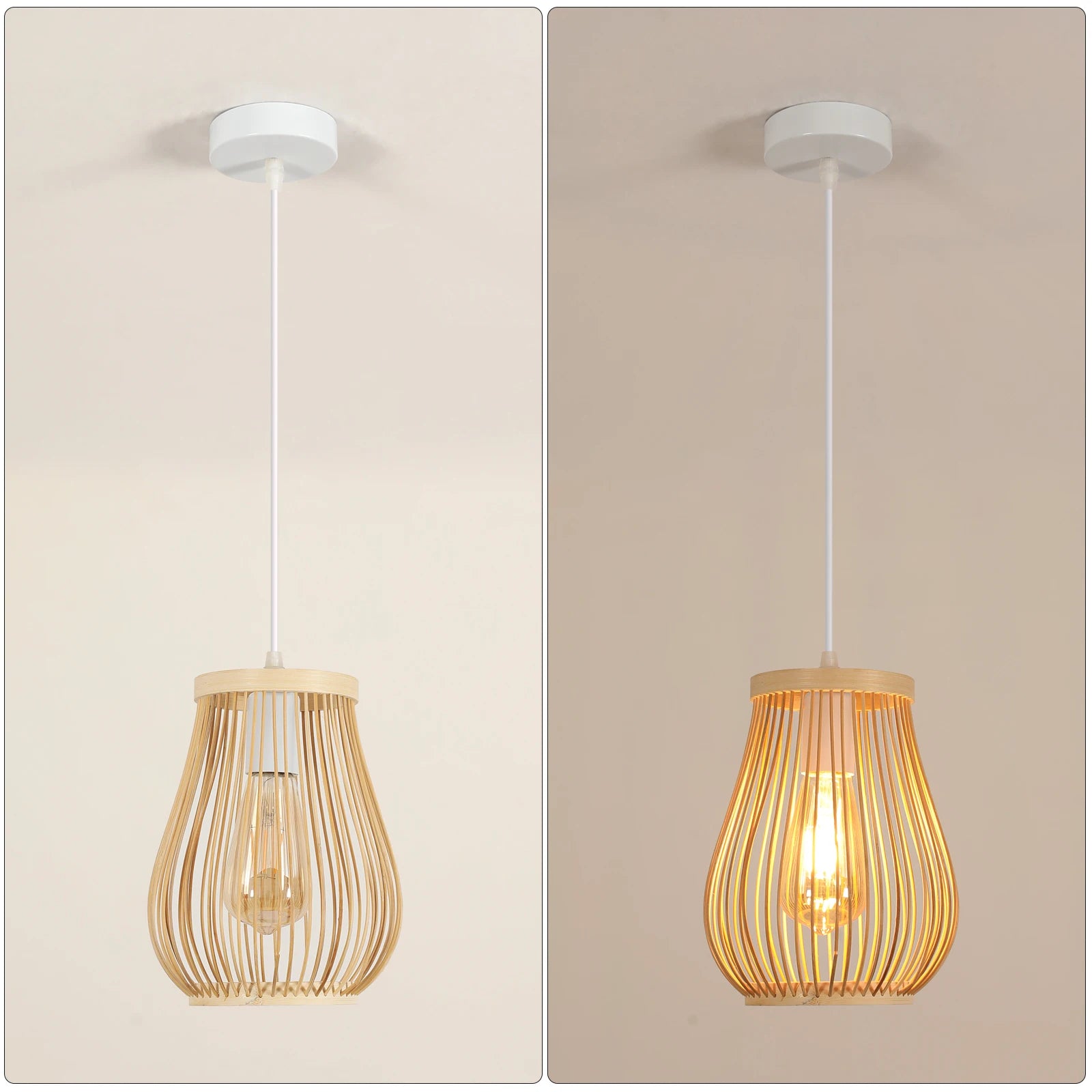 Weaving Pendant Light,Hand-Woven Ceiling Hanging Lamps,Simple Retro Suspension Lamp,E27 Base Chandelier For Bar Cafe Living Room,Kitchen Island（Bulb not included）
