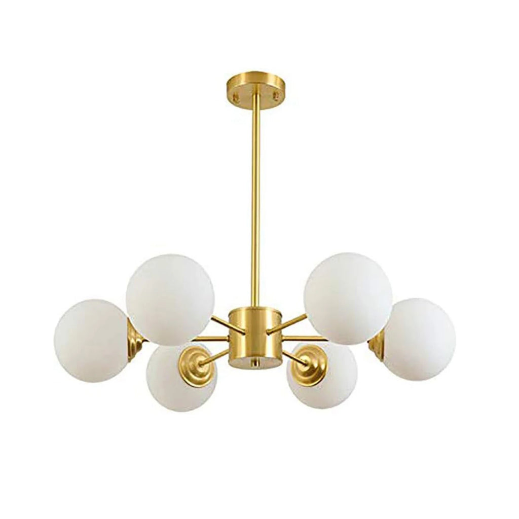 6-Light Globe Sputnik Chandelier,Glass Modern Gold Chandelier Light Fixture Mid Century Pendant Lighting（Bulb not included）