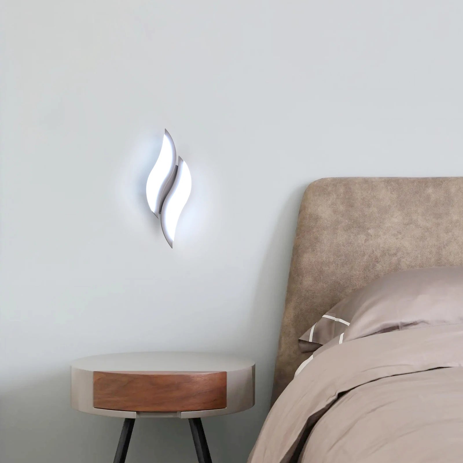 LED  Wall Sconce,12W Acrylic Wall Lamp Leaf-Shaped Design Cool White Light 6500K for Bedroom Living Room Corridor