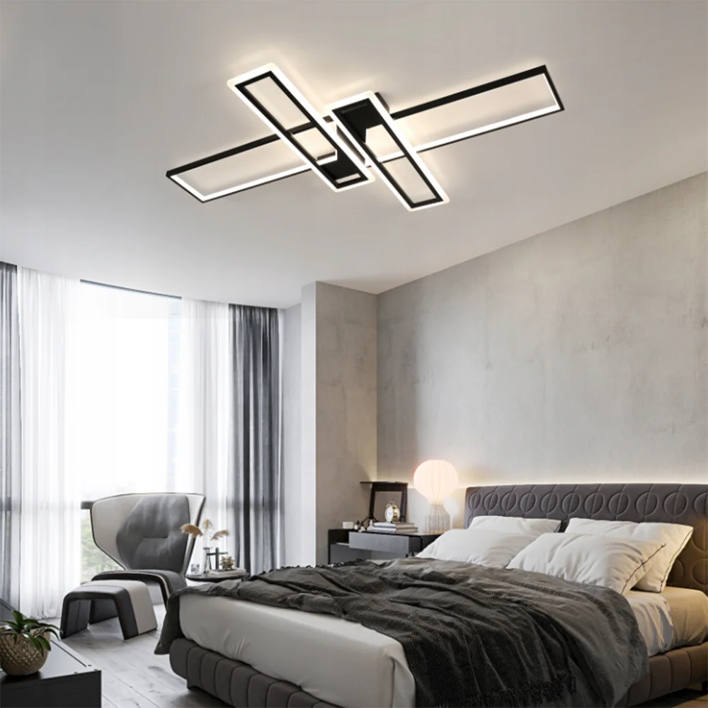 Dimmable LED Ceiling Light,Rectangular Aluminum Flush Mount Ceiling Lamp With Remote Control 3000K-6500K For Living Room