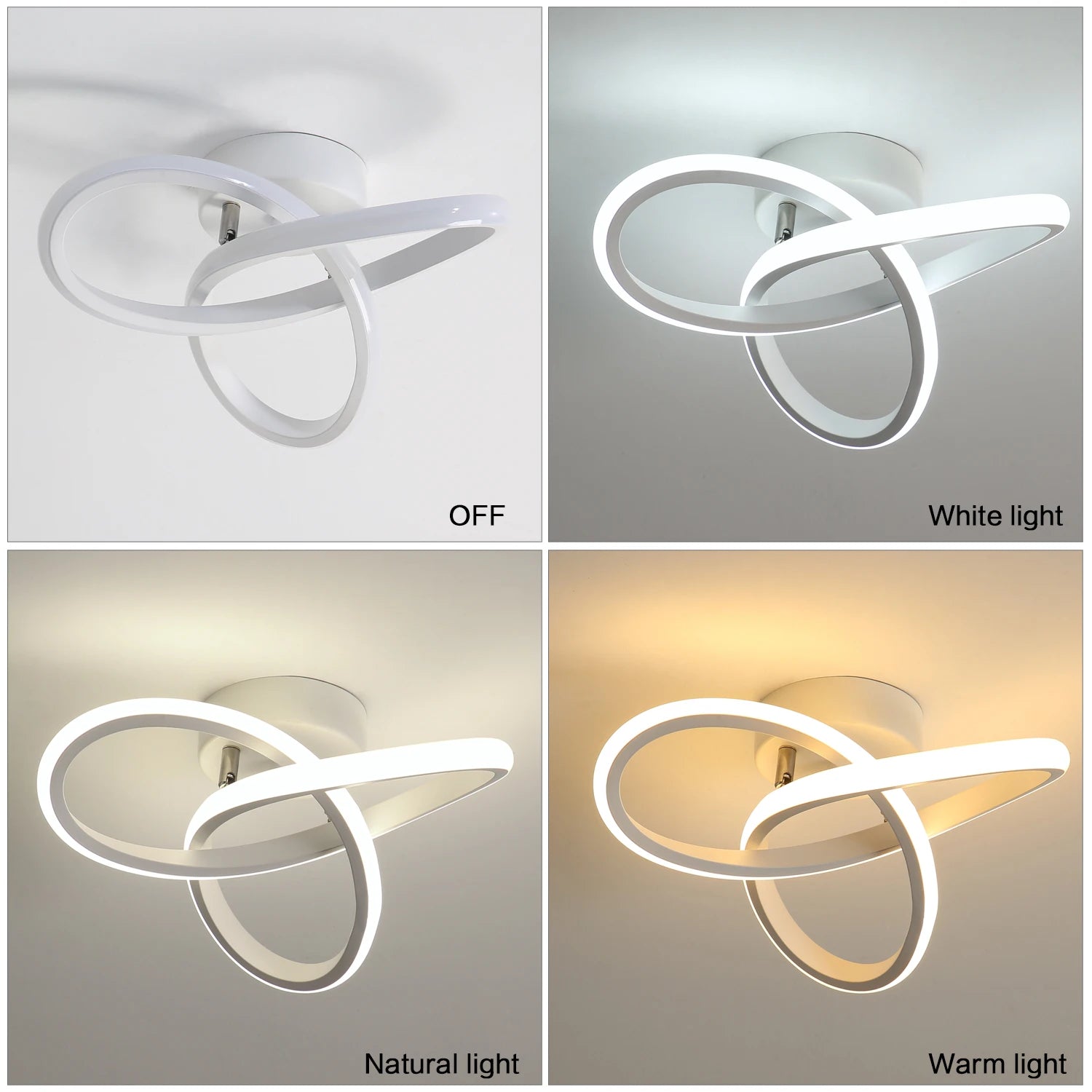 Modern LED Ceiling Light,25cm Clover shape Ceiling Lamp,Various lights for Hallway,Living Room,Bedroom 3000K/4500K/6500K