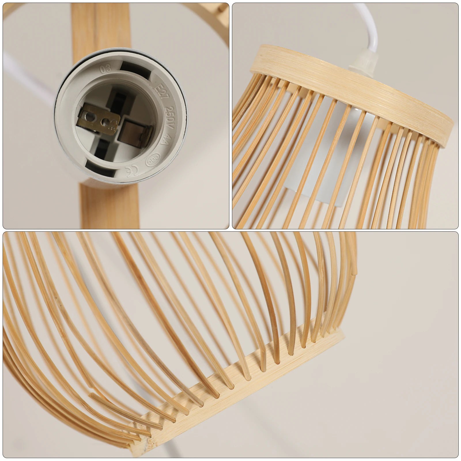 Weaving Pendant Light,Hand-Woven Ceiling Hanging Lamps,Simple Retro Suspension Lamp,E27 Base Chandelier For Bar Cafe Living Room,Kitchen Island（Bulb not included）