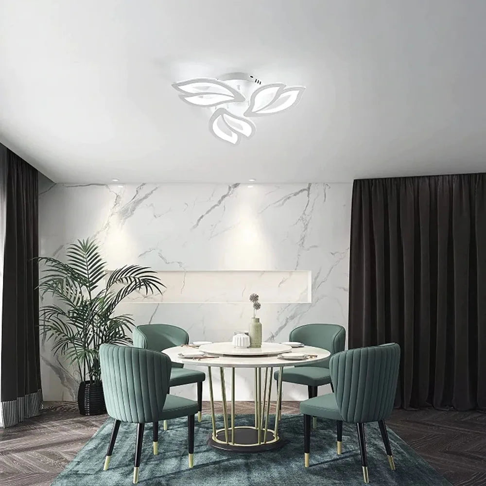 3 Heads Petal LED Ceiling Light,40W 3600LM LED Ceiling Lamp in Acrylic 6500K White Light LED Ceiling Light for Living Room