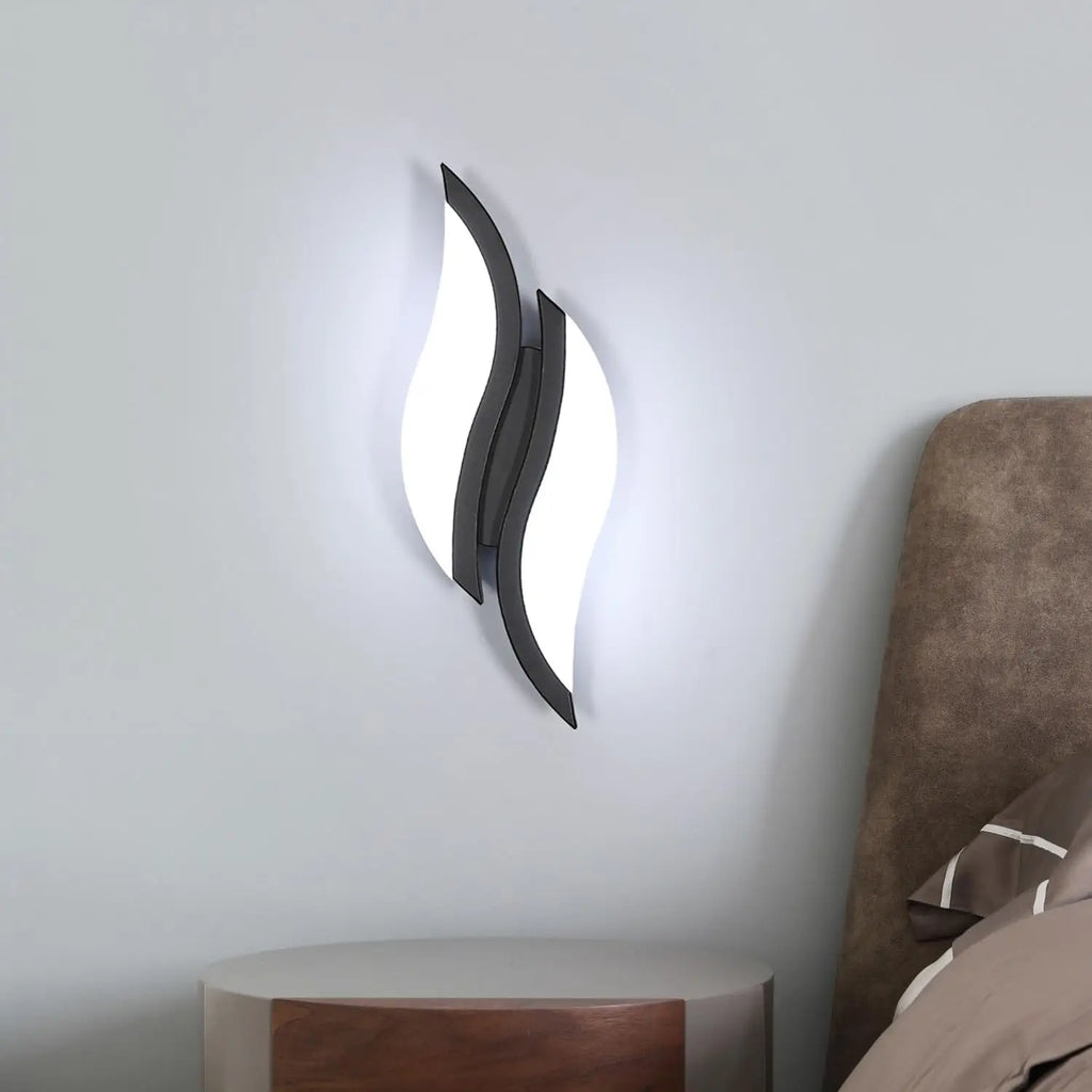 LED  Wall Sconce,12W Acrylic Wall Lamp Leaf-Shaped Design Cool White Light 6500K for Bedroom Living Room Corridor