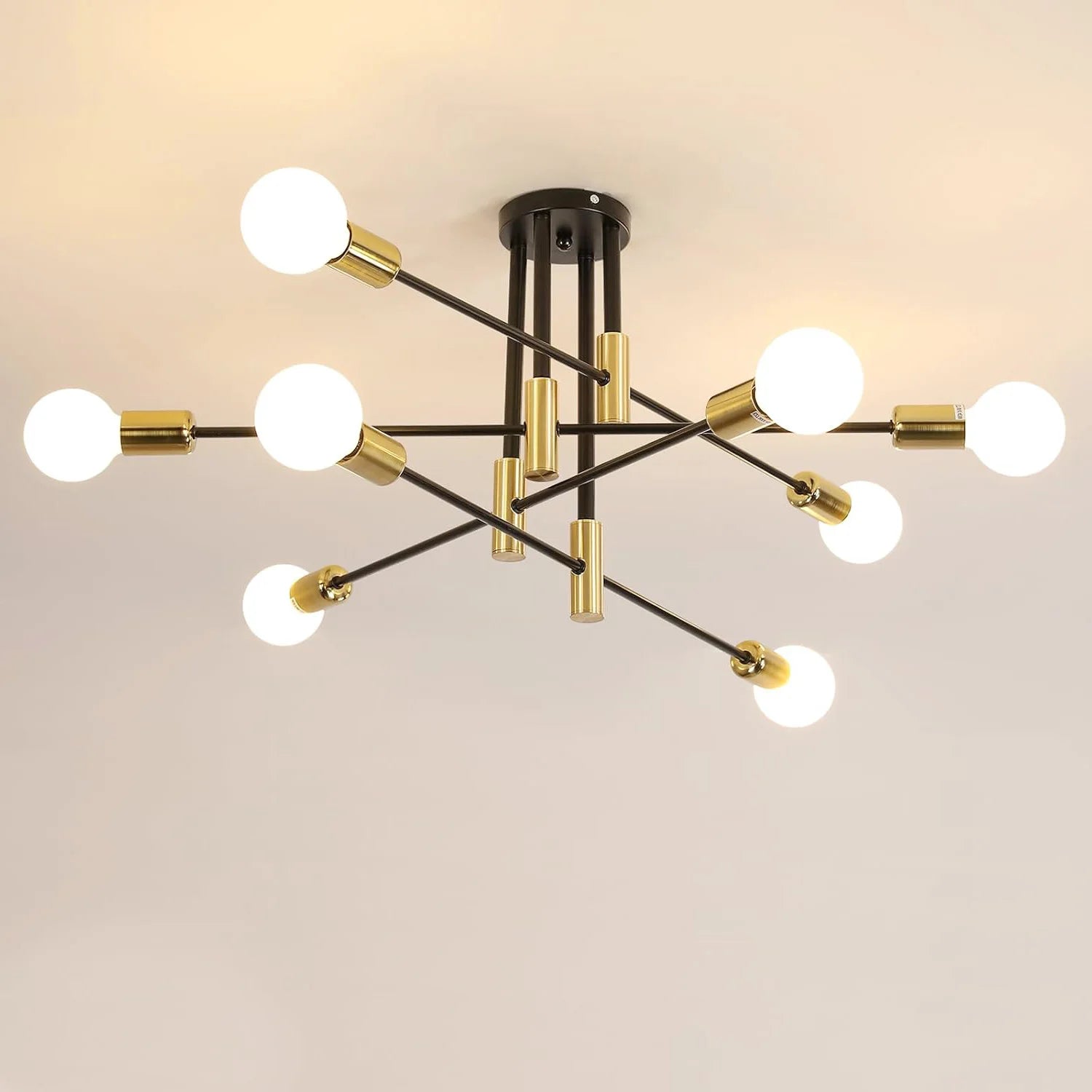 8-Light Ceiling Lamp,E27 Base Industrial Ceiling Lights,Ceiling Lamp for Dining Room,Bedroom(Bulb Not Included)