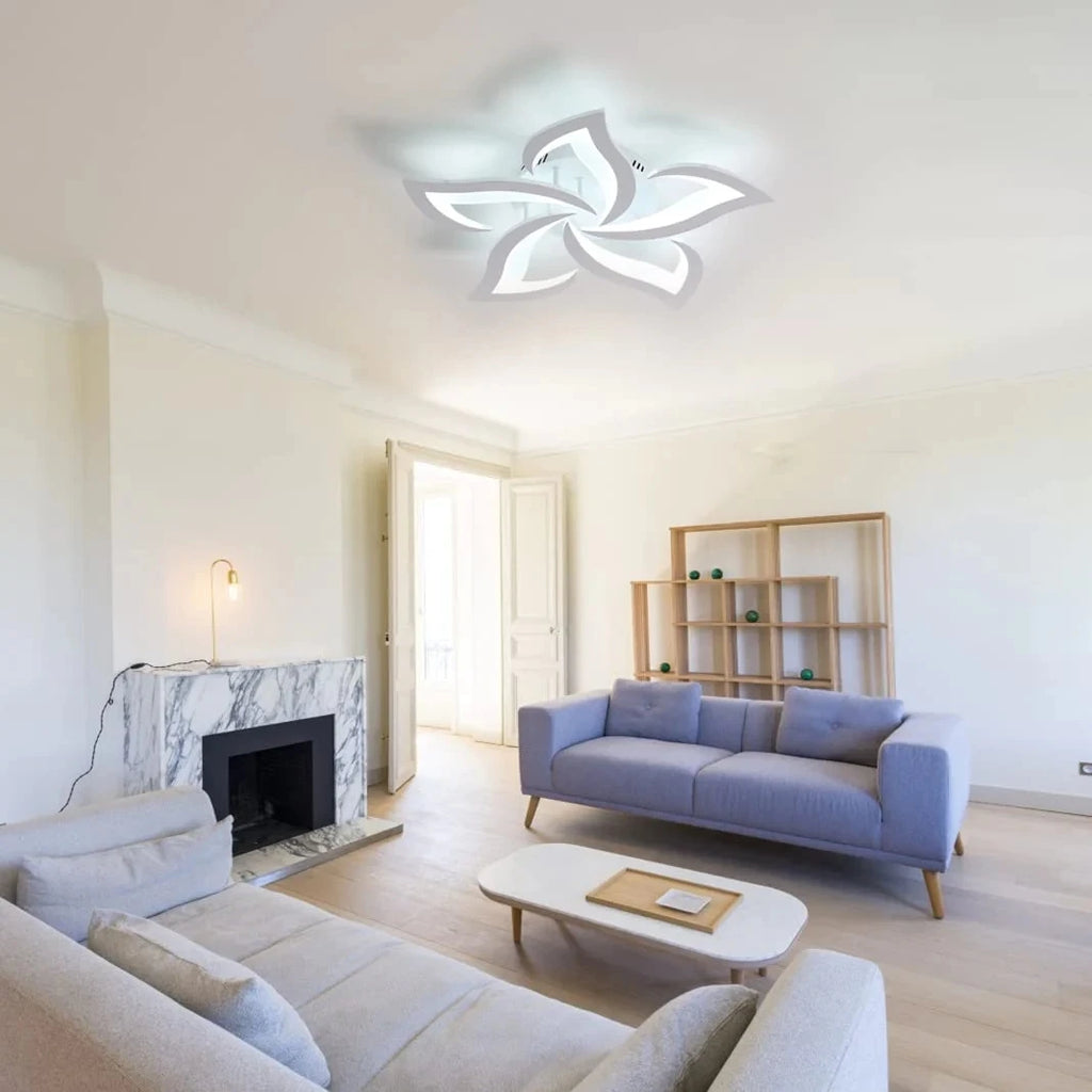 Dimmable LED Ceiling Light,Modern Ceiling Lamp With Remote Control,Creative Petal Ceiling Light For Living Room 3000K-6500K