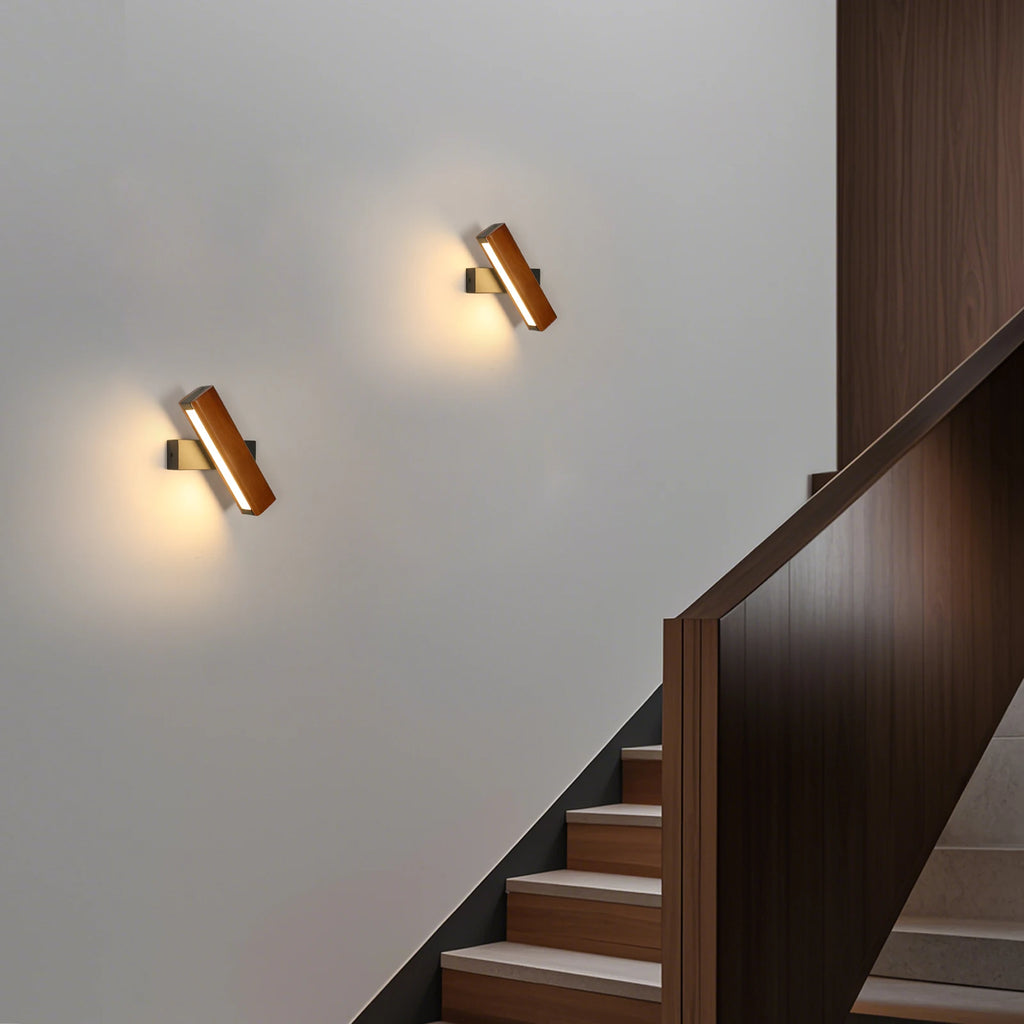 360° Rotatable Wall Light,Modern LED Wall Lamp  Bedside Lamp,Indoor Wooden Wall Sconce for Bedroom Living Room Hallway, 3000K Warm White Light