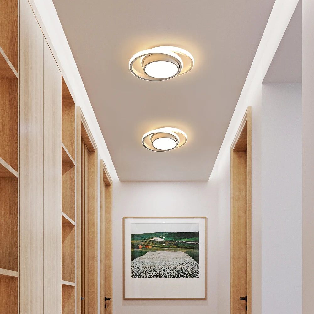 LED Ceiling Light, 36W 3240LM Modern Ceiling Light Dual-Round,Aluminum Close to Ceiling Light Fixture for Bedroom