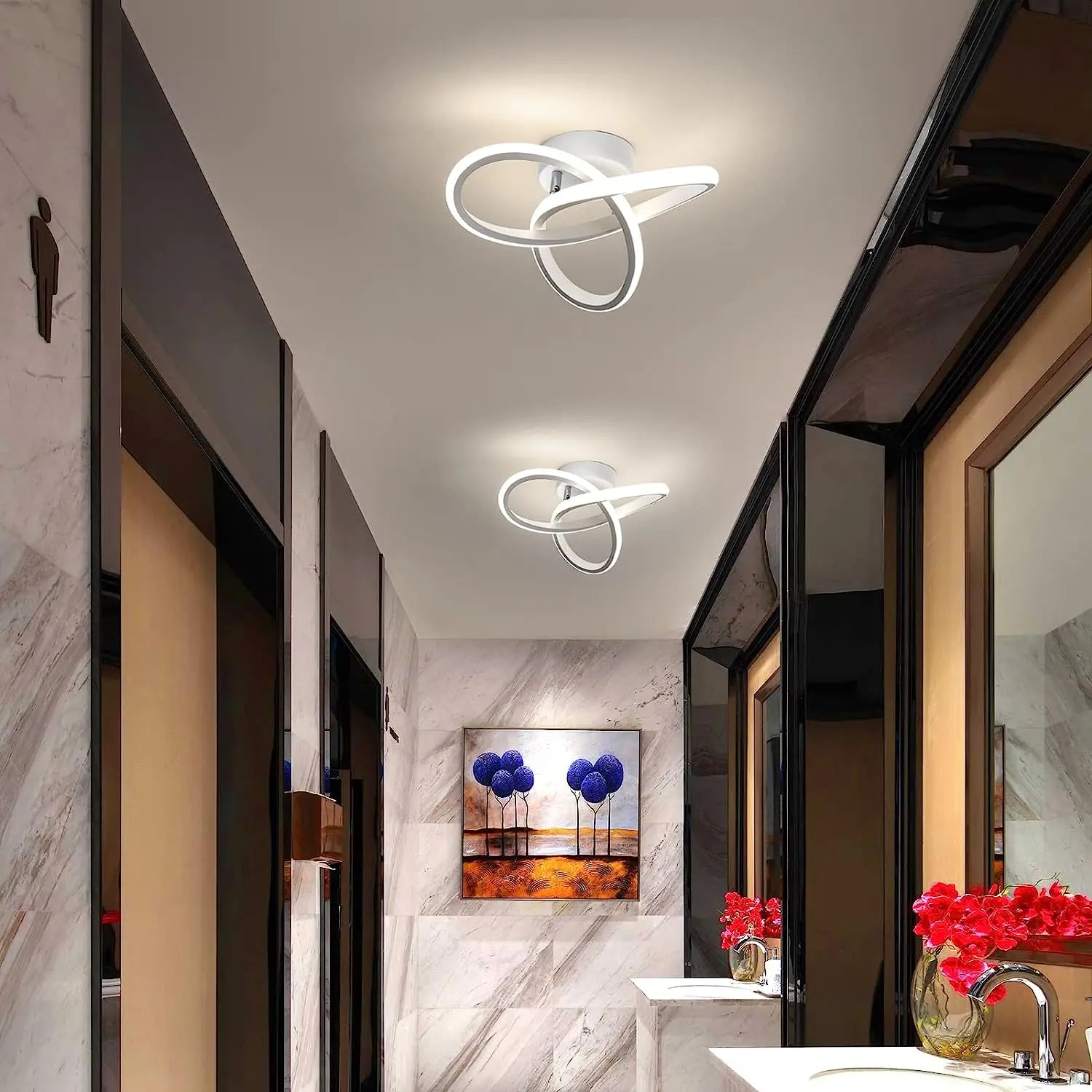 Modern LED Ceiling Light,25cm Clover shape Ceiling Lamp,Various lights for Hallway,Living Room,Bedroom 3000K/4500K/6500K