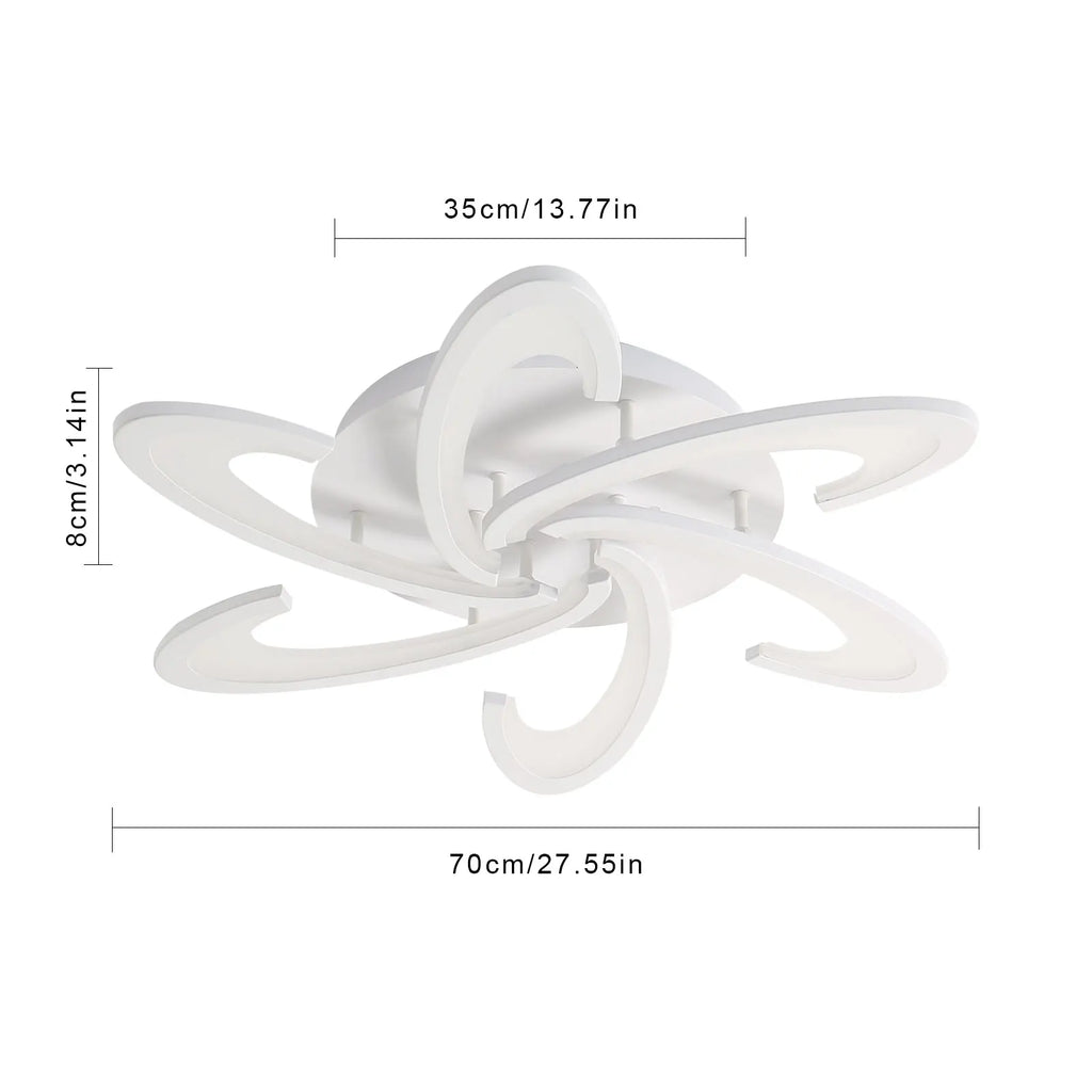 Dimmable LED Ceiling Light,54W Creative Spiral Design Ceiling Lamp 3000K/4500K/6500K Color Temperature With Remote Control For Living Room,Bedroom