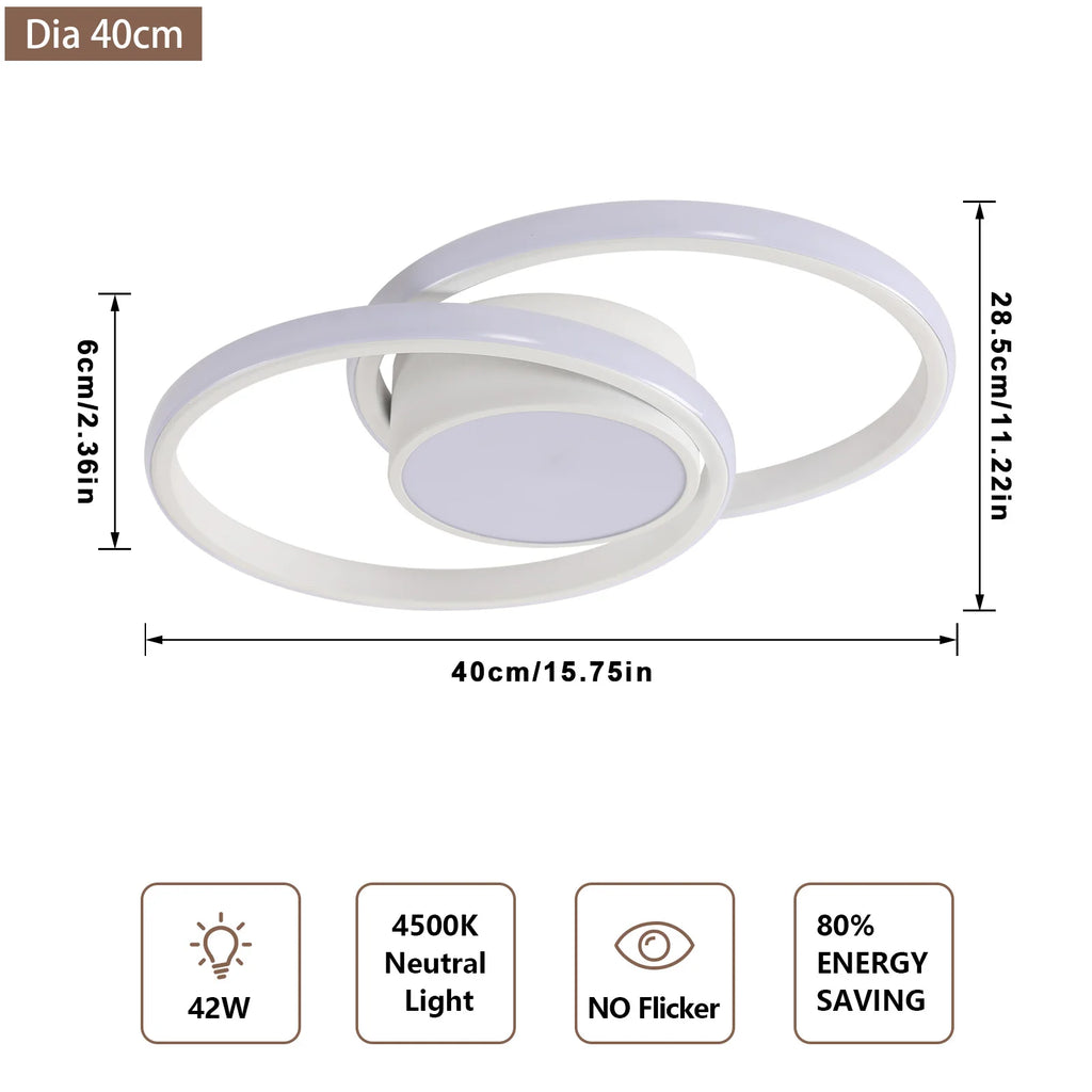 Modern LED Ceiling Lights,42W 3084LM LED Ceiling Lights,Natural Light 4500K Round Ceiling Lighting for Bedroom