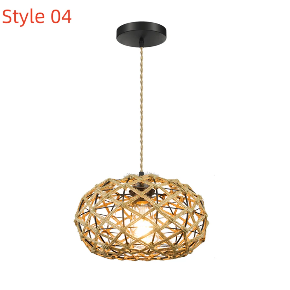 Woven Pendant Light,Boho Chandelier Light Fixture,Farmhouse Rattan Pendant Lights,For Bedroom, Farmhouse (Bulb Not Included)