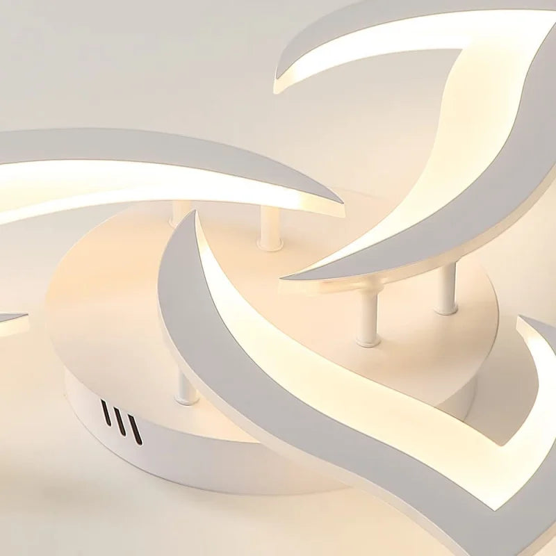 LED Ceiling Light,36W 3240LM Modern Design Ceiling Lighting,3 Head Lights Living Room Ceiling Light Acrylic White Flower Fittings Ceilings for Bedroom, Kitchen,Dining Room