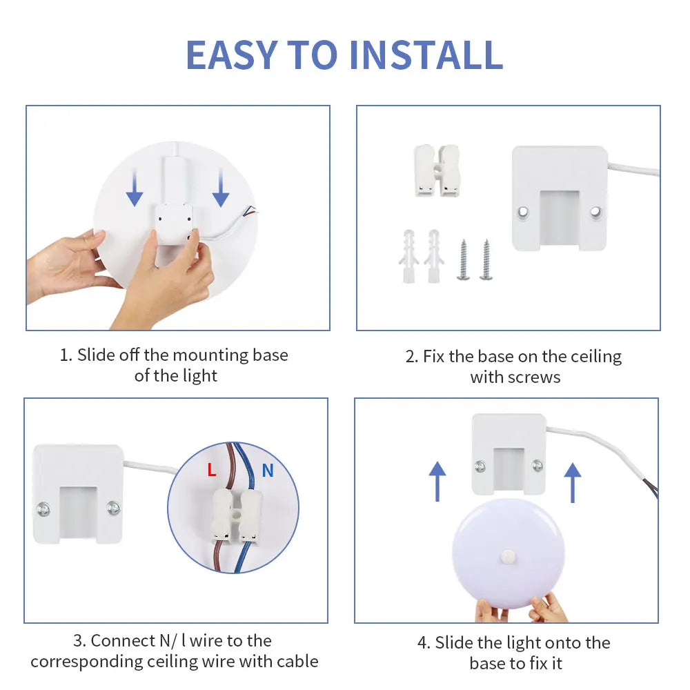 LED Ceiling Lamp Motion Activated Sensor Pure 36W Non-dimmable for Hallway Bedroom,Cold White Light 6500K