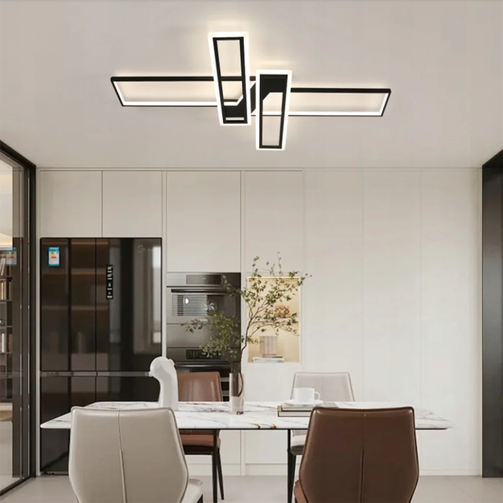 Dimmable LED Ceiling Light,Rectangular Aluminum Flush Mount Ceiling Lamp With Remote Control 3000K-6500K For Living Room