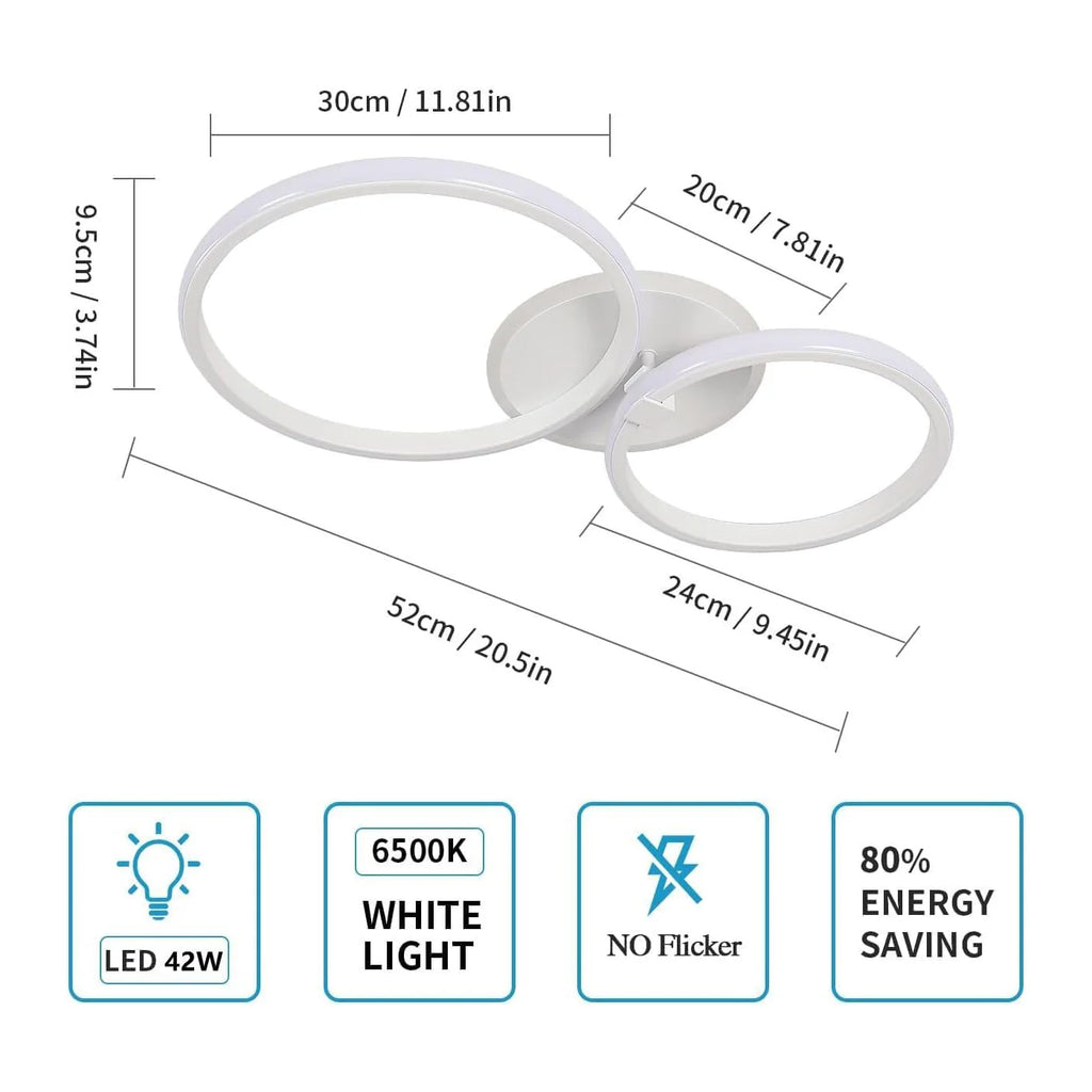 Modern LED Ceiling Lights,42W 3780LM Round Design Ceiling Lighting Ceiling Lamp for Bedroom