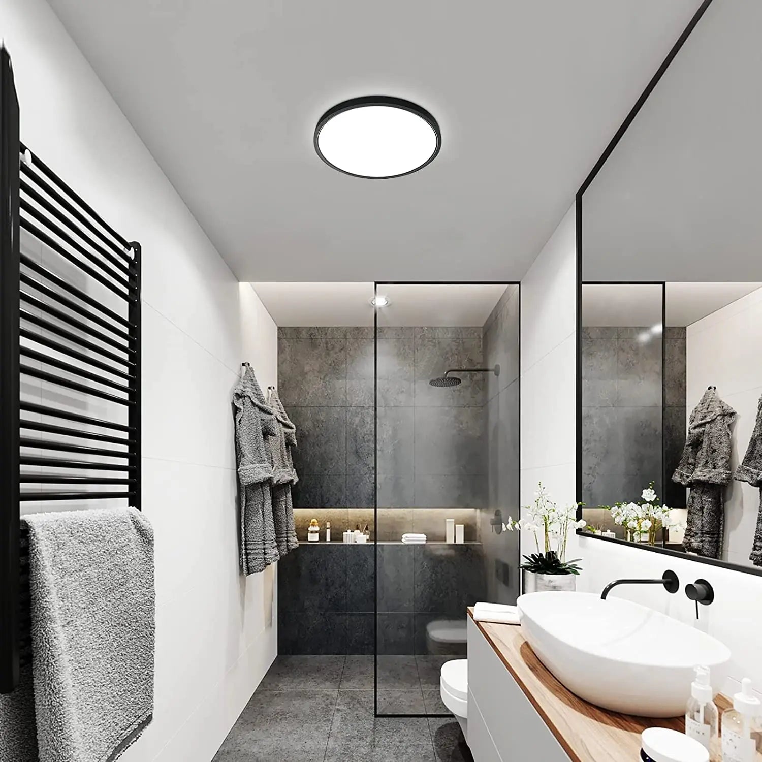 LED Flush Mount Ceiling Light,24W 2050LM Round Ceiling Lights,Ultra-Thin Ceiling Lamp for Bedroom,White Light 6500K