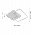 Irregular square LED Ceiling Light, Dimmable 48W 5400LM Ceiling Lamp with Remote Control,Dimmable 3000K-6500K for Living Room