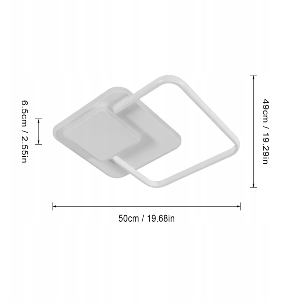 Irregular square LED Ceiling Light, Dimmable 48W 5400LM Ceiling Lamp with Remote Control,Dimmable 3000K-6500K for Living Room