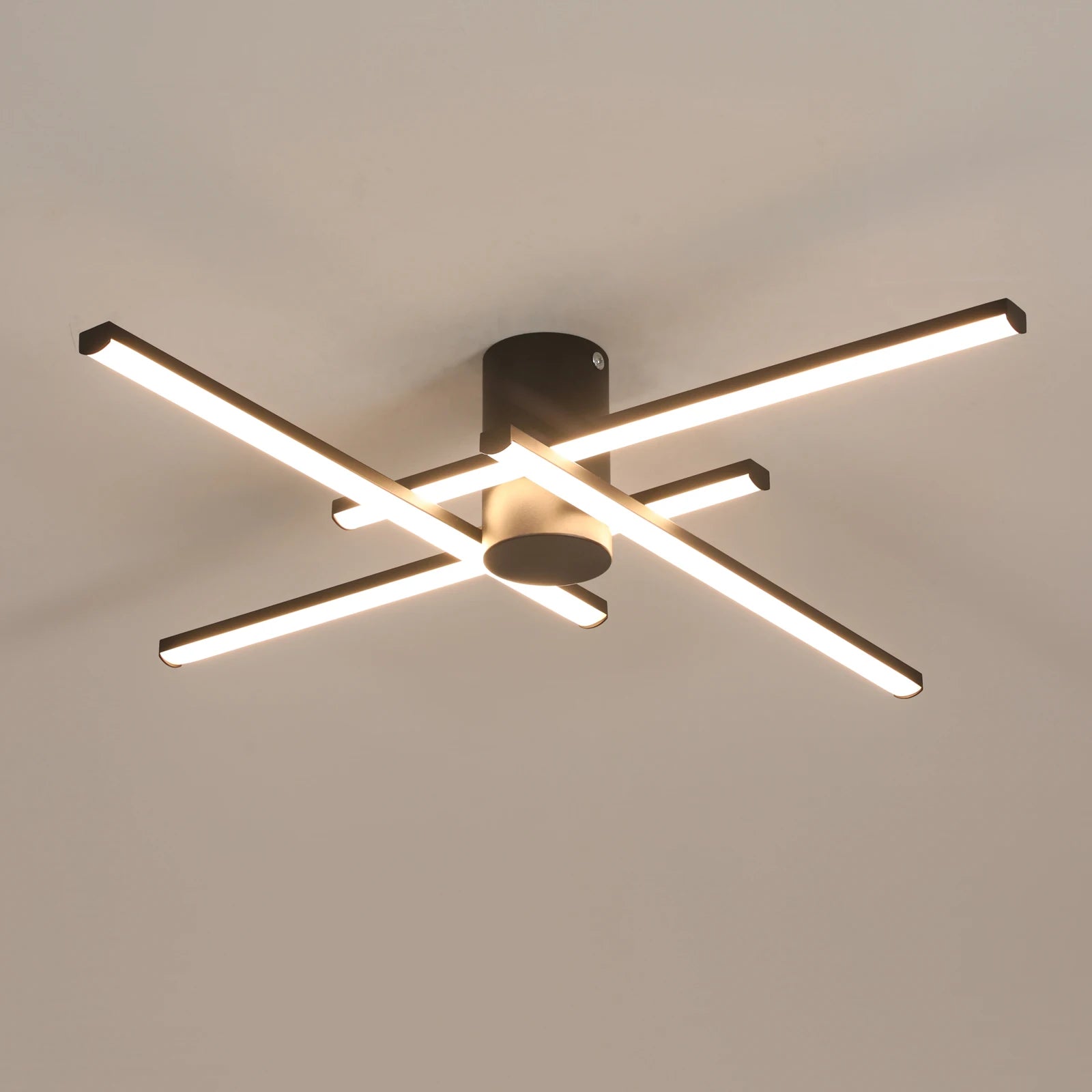 4 Built-in LED Boards Ceiling Light, 24W Black Elegant Design Ceiling lamp,3000K Warm  Light Fixture For Bedroom,Hallway