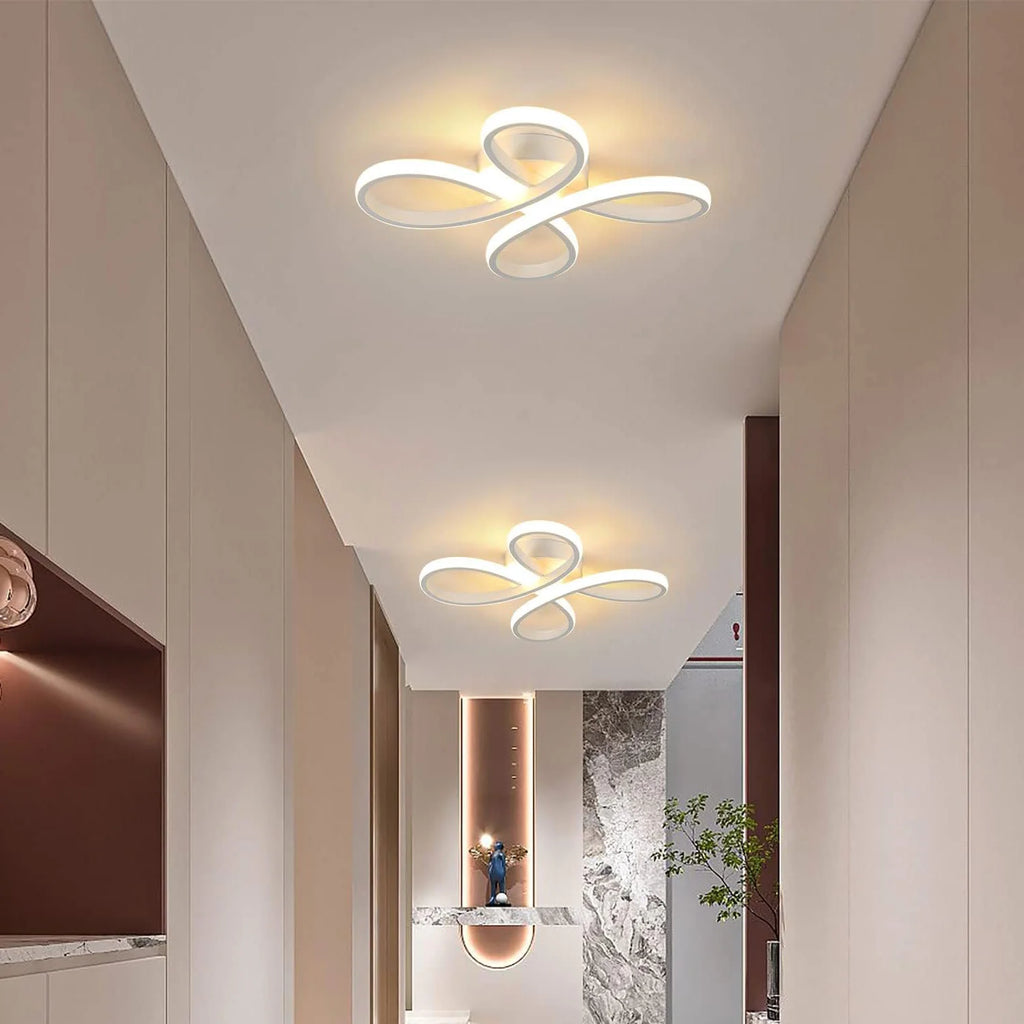 Minimalist Infinity Swirl LED Ceiling Lamp Fixed  Warm Light 3000K Non-Dimmable Surface Mount Light for Indoor Home