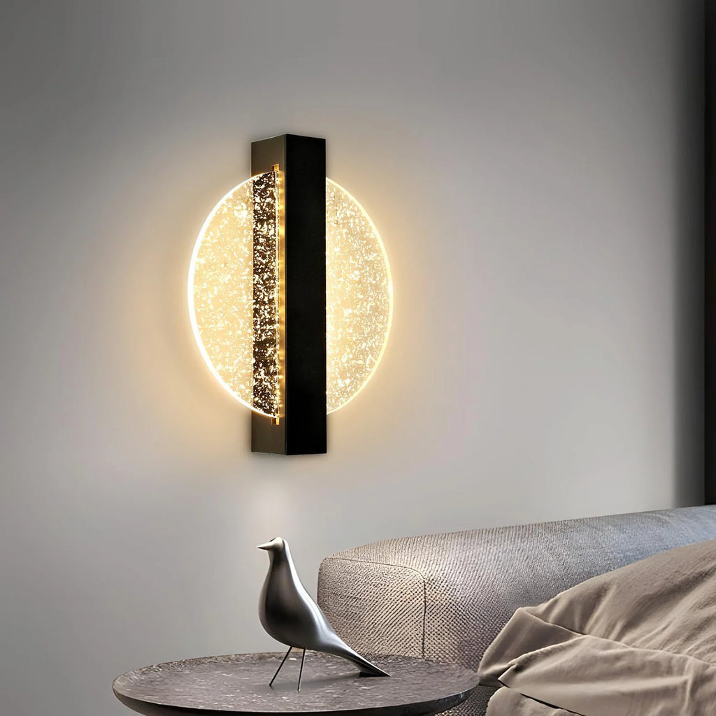 Indoor LED Wall Light,12W 1500LM Round LED Wall Lamp,Indoor Modern Wall Lighting for Living Room, Bedroom,Staircase,Hallway,Warm Light 3000K