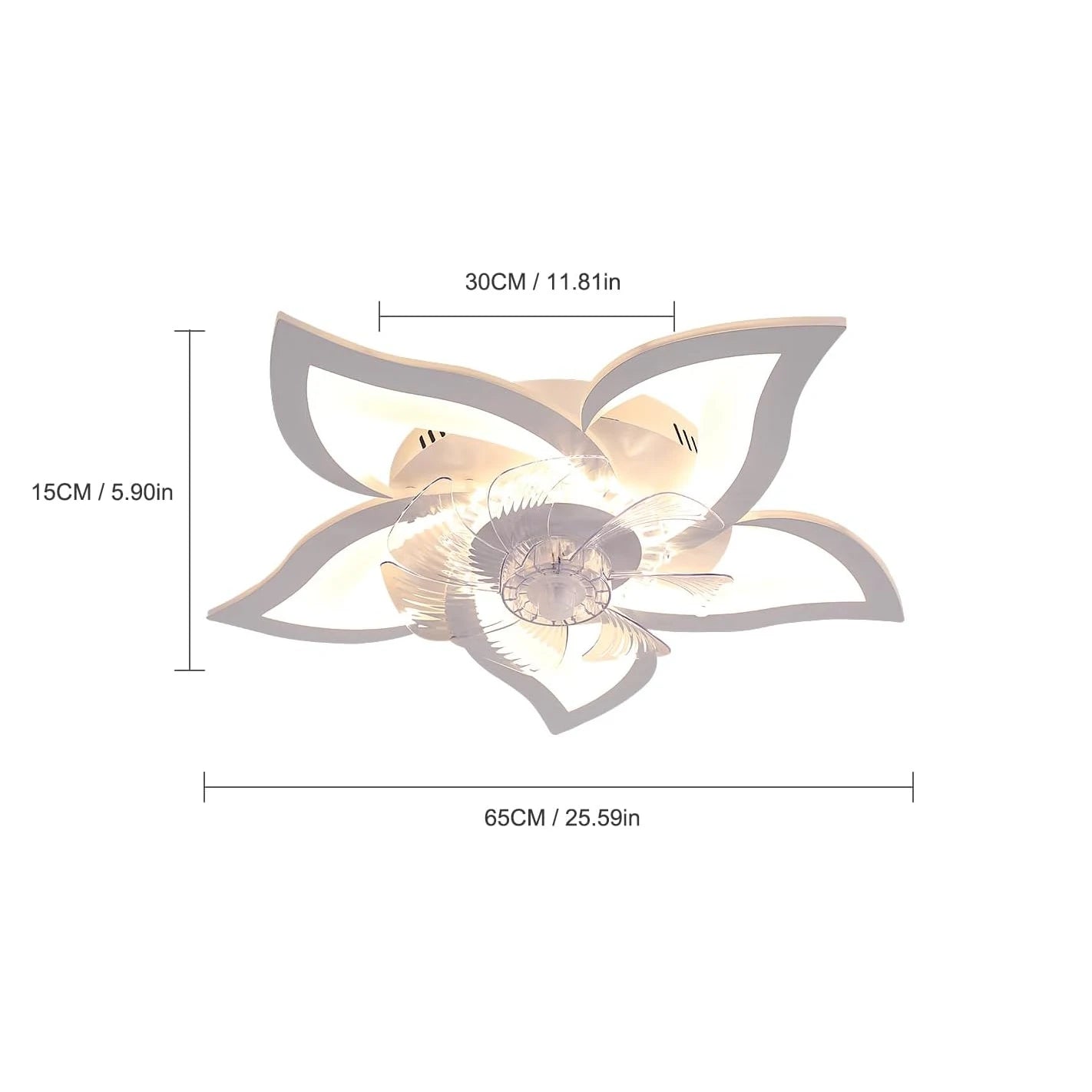 Dimmable Ceiling Fan Light,Flush Mounted Ceiling Fan Light With Remote Control,3000K/4500K/6500K For Dining Room,Living Room