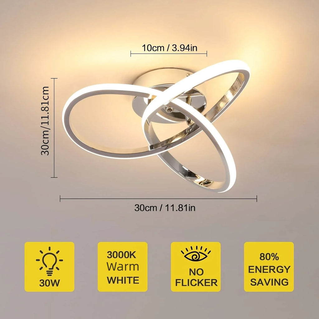 LED Ceiling Light Fixtures,30W Close to Ceiling Lamps,Modern Flush Mount Ceiling Light for Hallway,Bedroom,Warm Light 3000K
