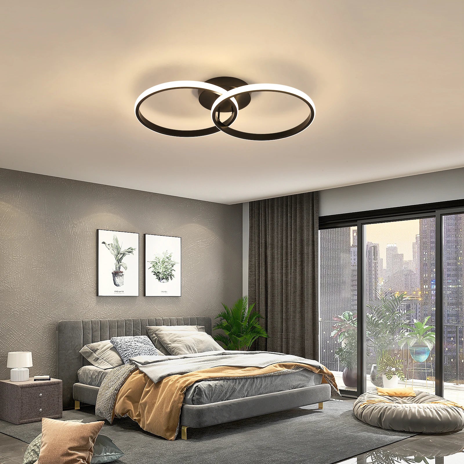 Modern Round Ceiling Light,42W 4725LM Acrylic LED Chandelier,Ceiling Light for Living Room,Bedroom,Natural  Light 4000K
