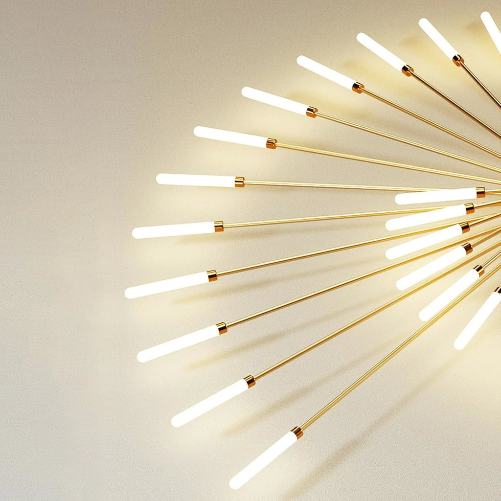 Modern Flower Shape Ceiling Lamp,Flush Mount Metal Acrylic Firework Petal LED Lighting Fixture for Dining Room ,Neutral Light
