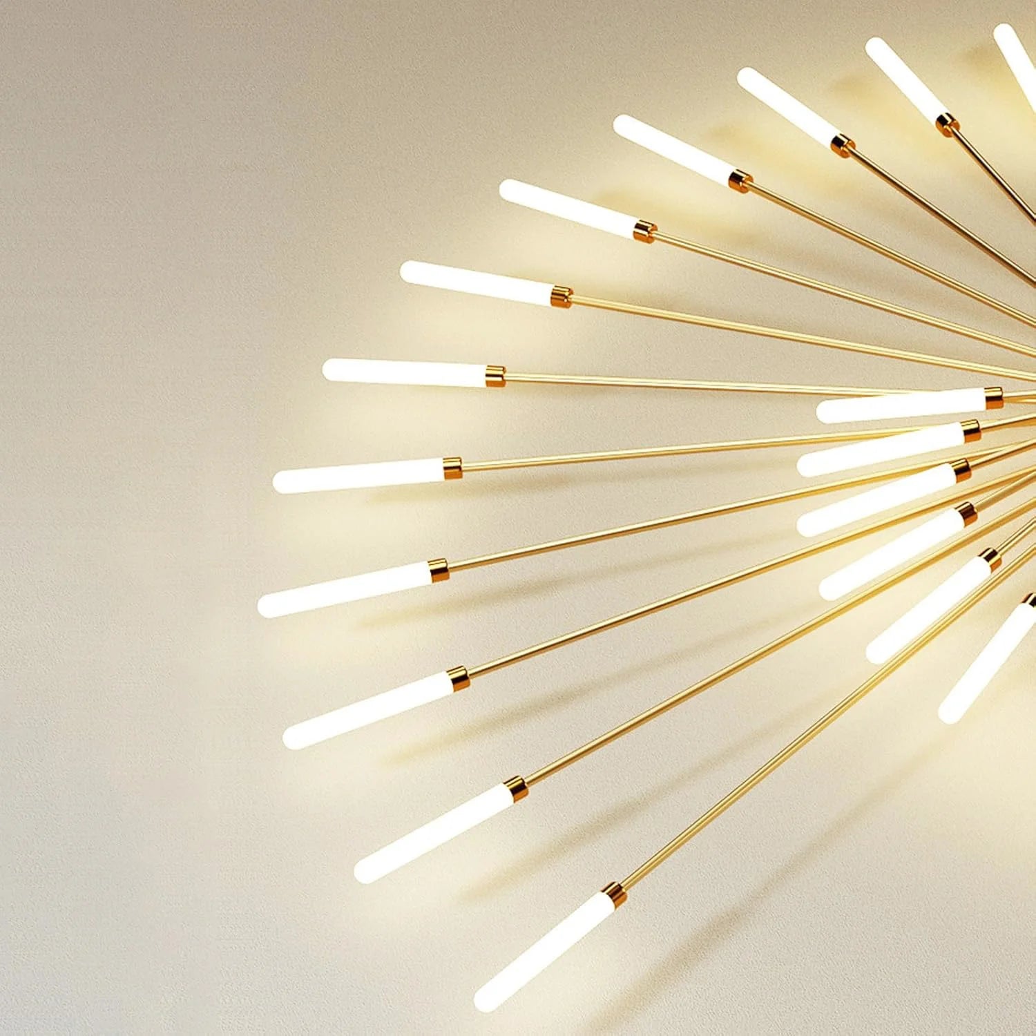 Modern Flower Shape Ceiling Lamp,Flush Mount Metal Acrylic Firework Petal LED Lighting Fixture for Dining Room ,Neutral Light