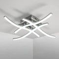 LED Ceiling Light,Curved Design Ceiling Lamp,24W 2700LM 4 Built-in Grey Light Strips,6500K Cool White Light for Bedroom