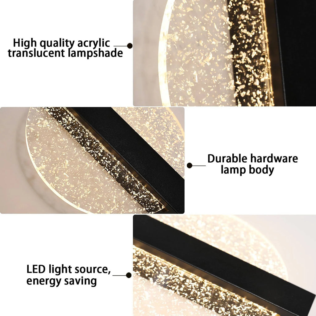 Indoor LED Wall Light,12W 1500LM Round LED Wall Lamp,Indoor Modern Wall Lighting for Living Room, Bedroom,Staircase,Hallway,Warm Light 3000K