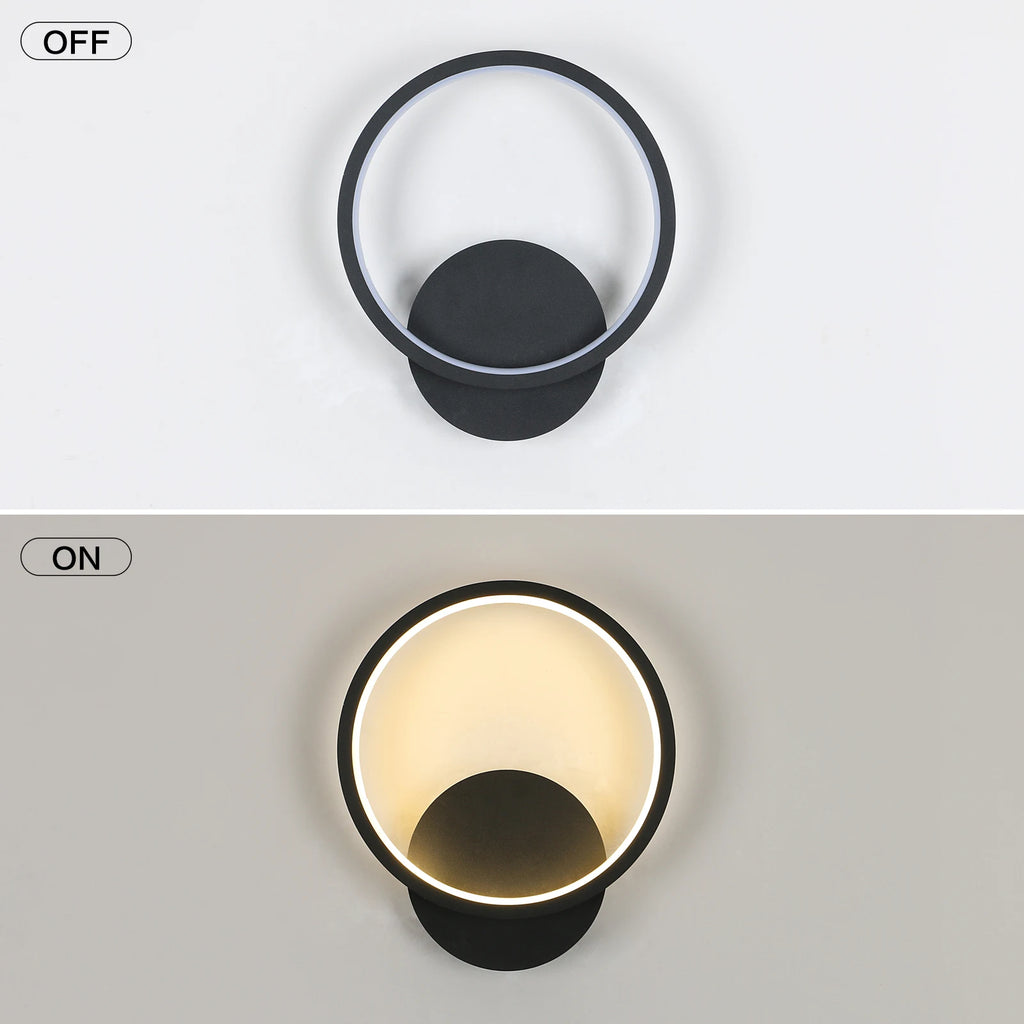 Indoor Wall Lights,Modern 12W Round Wall Night Lamp ,Perfect for Living Room,Bedroom,Hallway,Stairs,3000K Warm White Light