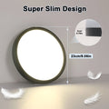 Round Flush Ceiling Light,2cm Ultra-Thin Contemporary 18W Black Hallway Ceiling Light for Balcony,Neutral Light 4500K