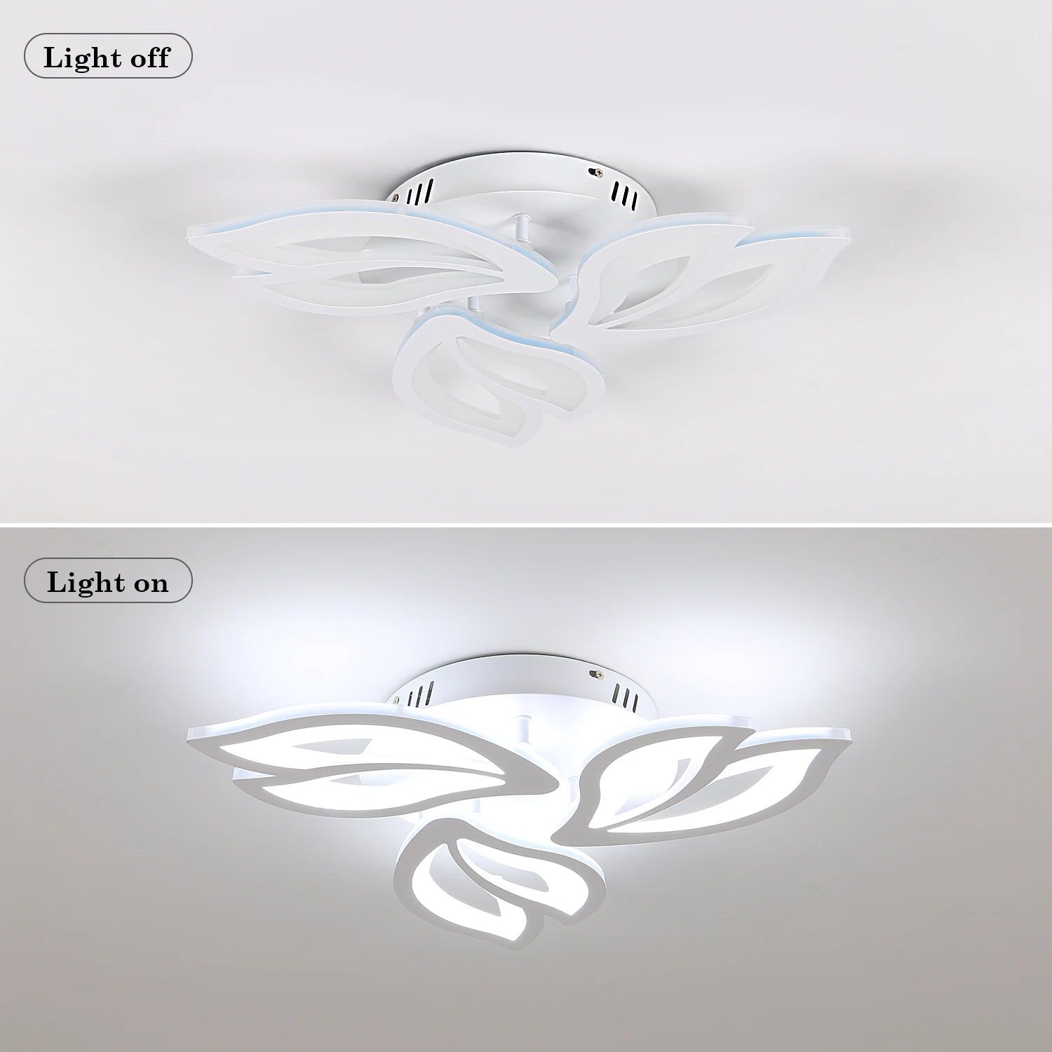 3 Heads Petal LED Ceiling Light,40W 3600LM LED Ceiling Lamp in Acrylic 6500K White Light LED Ceiling Light for Living Room