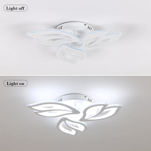 3 Heads Petal LED Ceiling Light,40W 3600LM LED Ceiling Lamp in Acrylic 6500K White Light LED Ceiling Light for Living Room