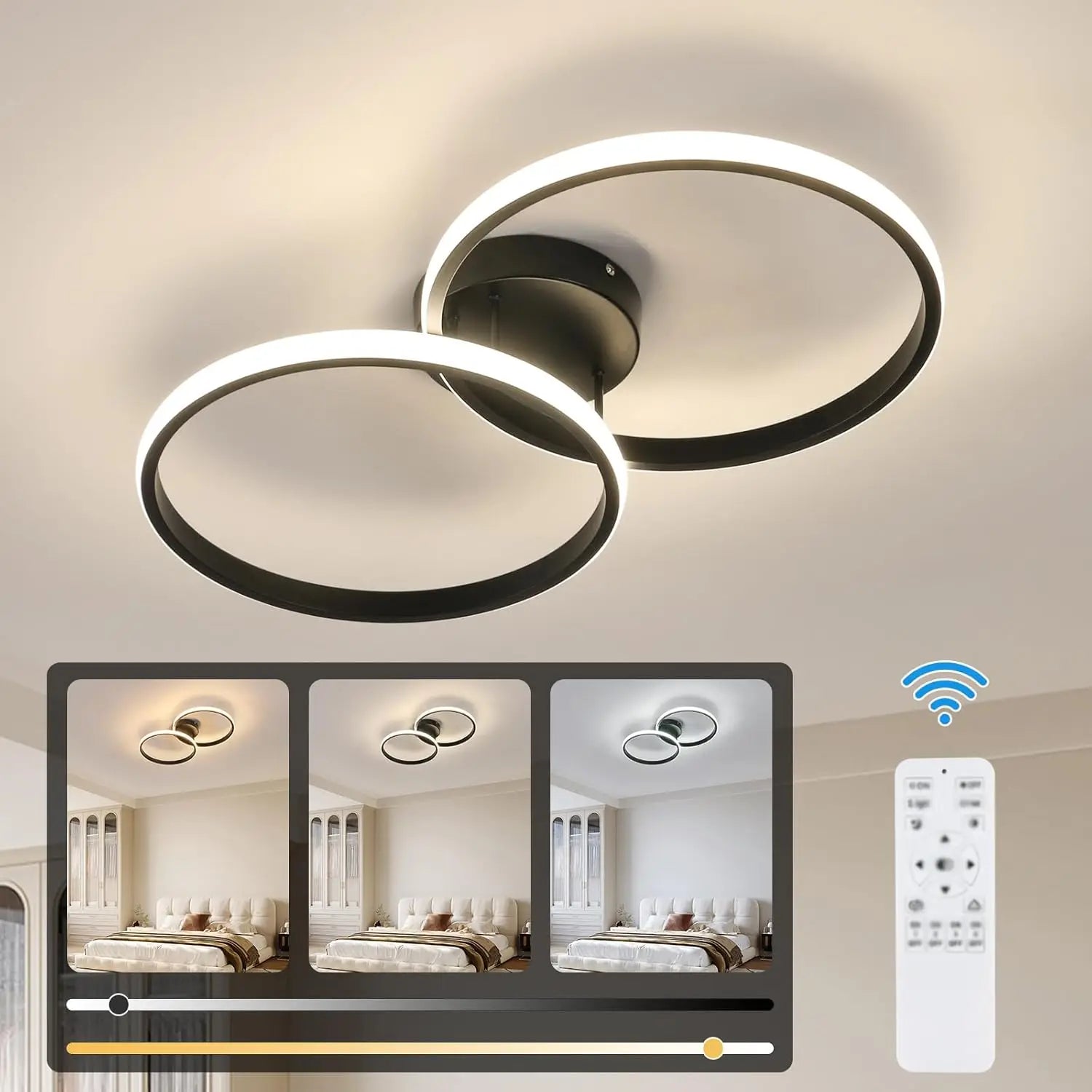 Dimmable LED Ceiling Light,38W 4275LM  LED Ceiling Light with Remote Control  Dimmable 3000K-6500K,Ceiling Lamp for Living Room