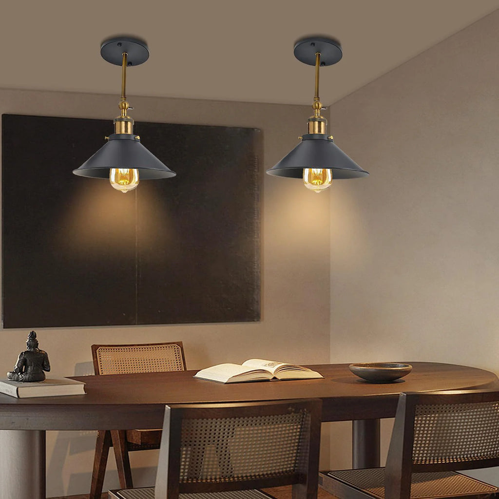 2 Pack Vintage Industrial Wall Sconce, Black Gold Metal Wall Lamp, Adjustable Swing Arm Wall Light Fixture,No Bulb Included,for Bedroom Living Room