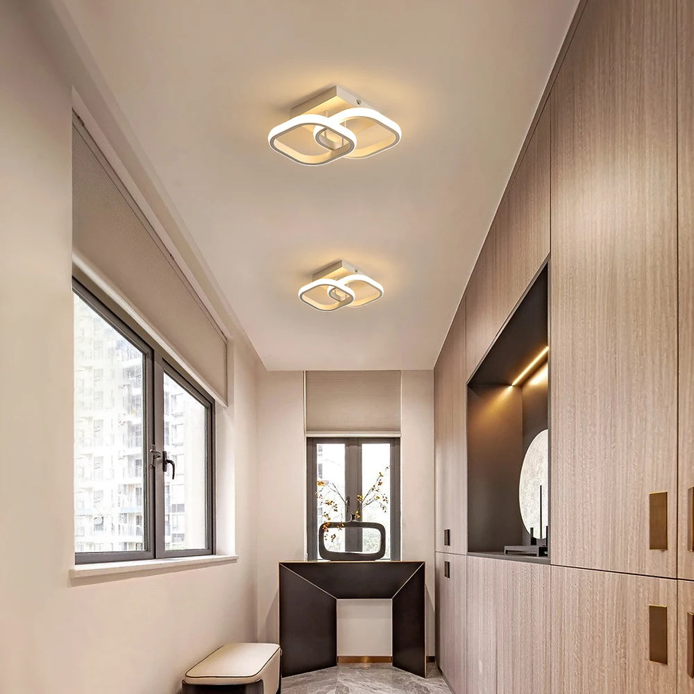 LED Ceiling Light,White Square Creative Acrylic Modern Ceiling Lighting,22W Indoor Decor LED Ceiling Lamp for Bedroom