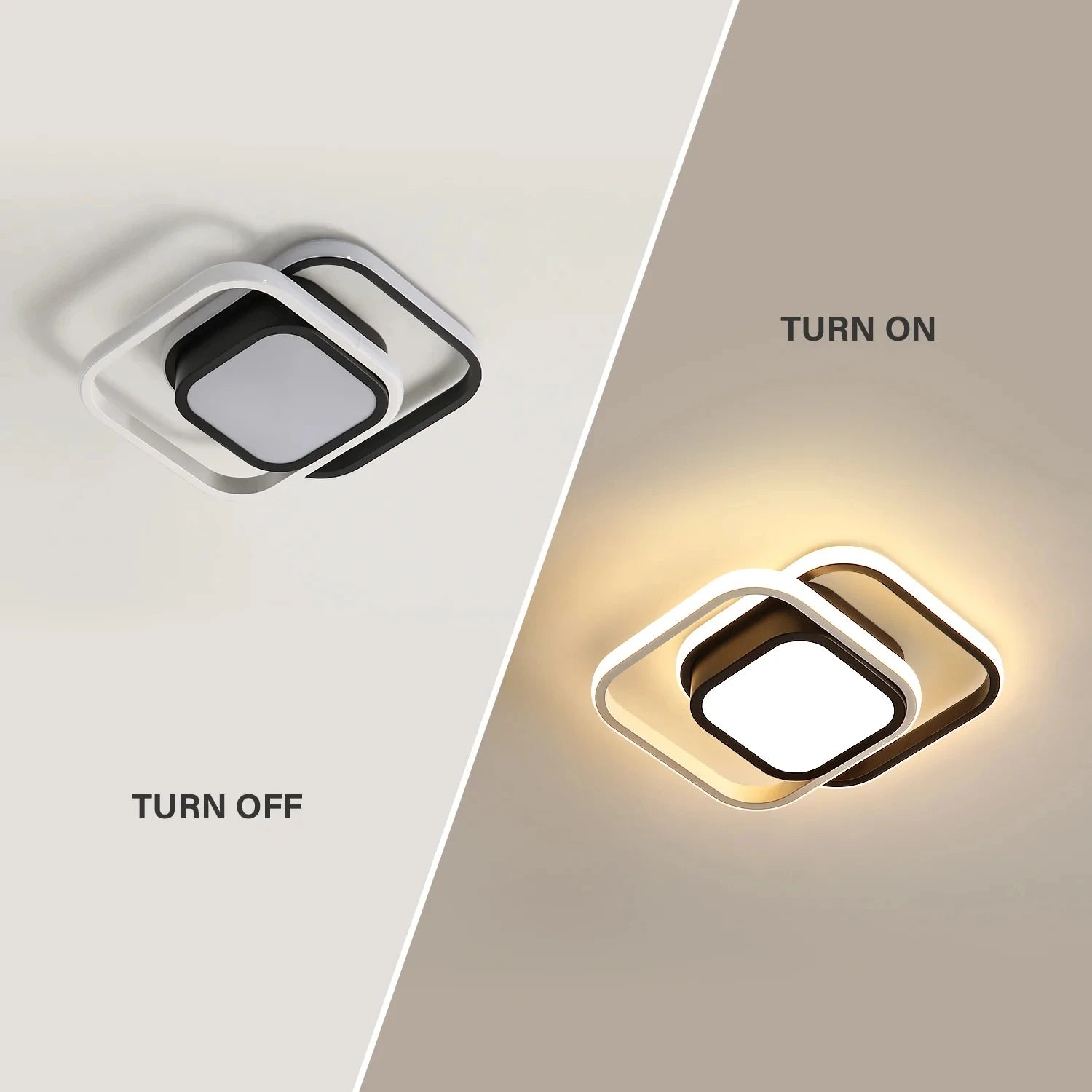 Modern LED Ceiling Light,32W 2500LM Simplicity Square LED Ceiling Lamp,Warm White 3000K for Living Room,Bedroom