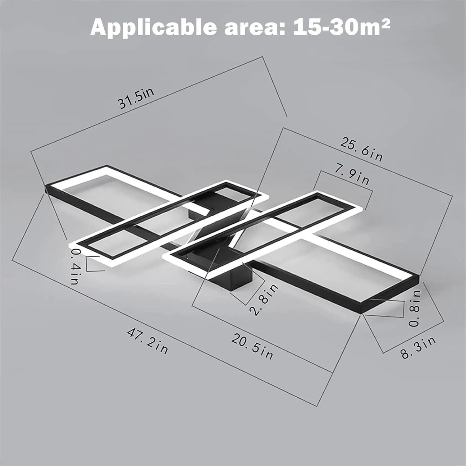 Dimmable LED Ceiling Light,Rectangular Aluminum Flush Mount Ceiling Lamp With Remote Control 3000K-6500K For Living Room
