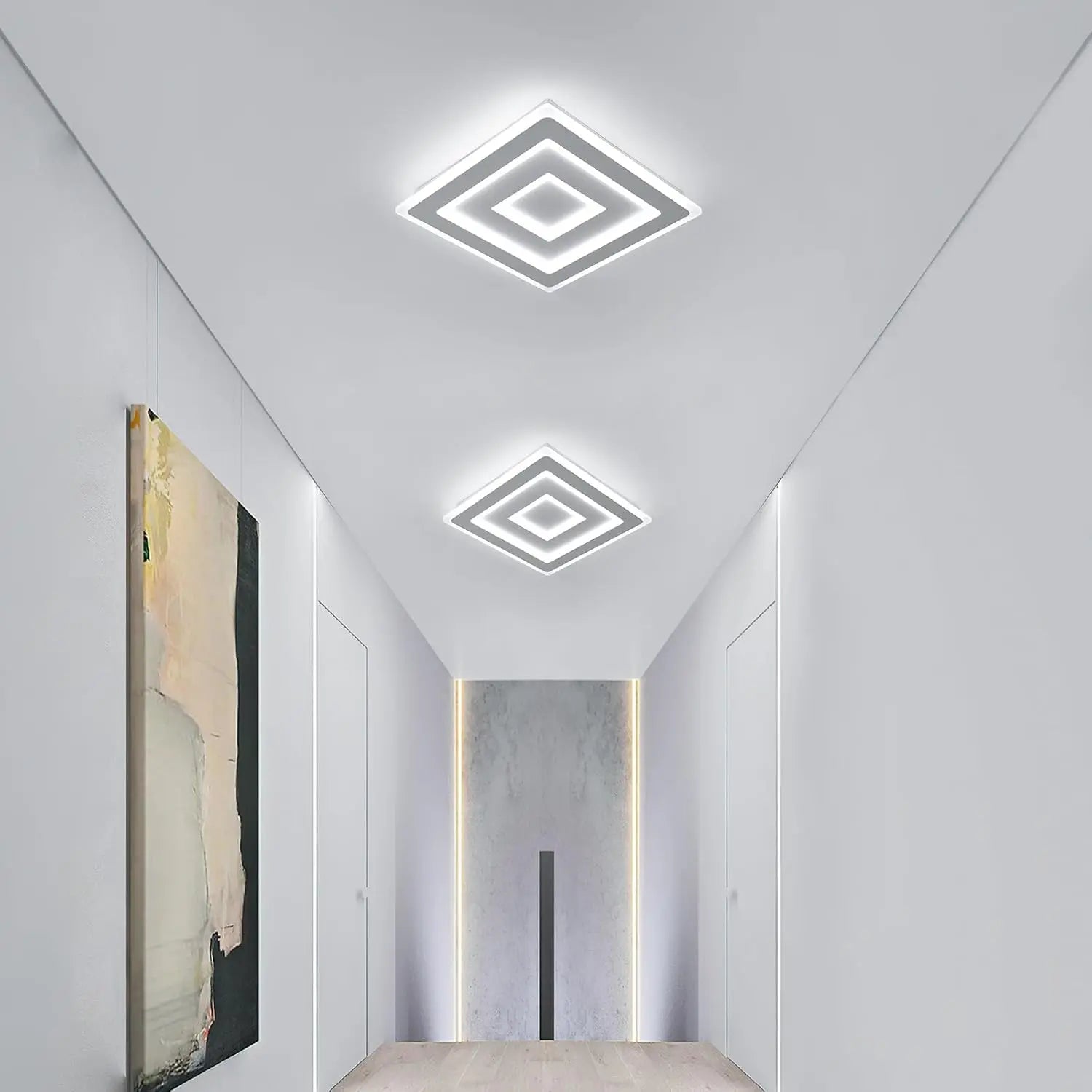 Modern Square LED Ceiling Light, 52W 5850LM LED Ceiling Light, Acrylic Ceiling Light for Bedroom,White Light 6500K,40 cm