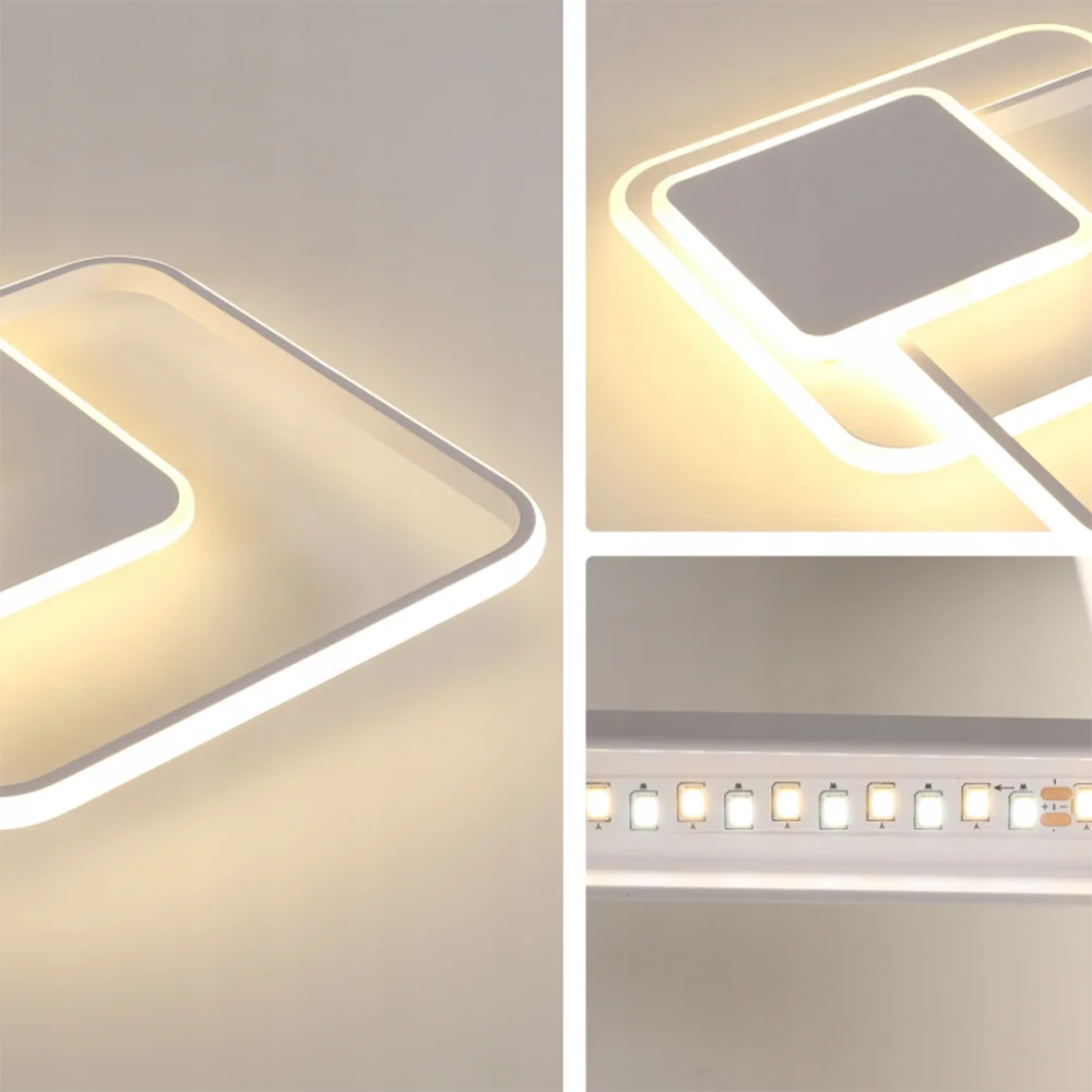 Irregular square LED Ceiling Light, Dimmable 48W 5400LM Ceiling Lamp with Remote Control,Dimmable 3000K-6500K for Living Room