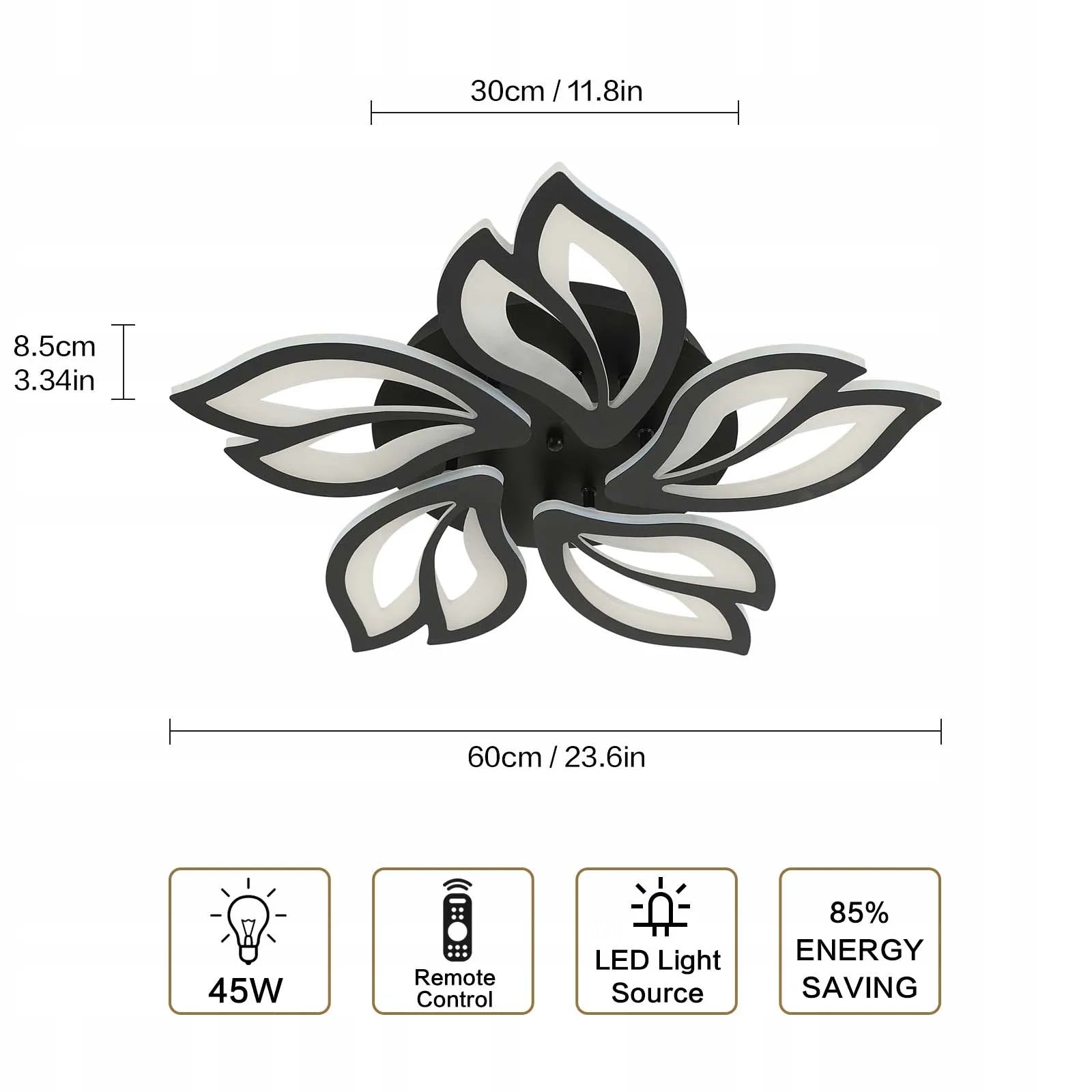 Black Petal – nowoczesna lampa sufitowa